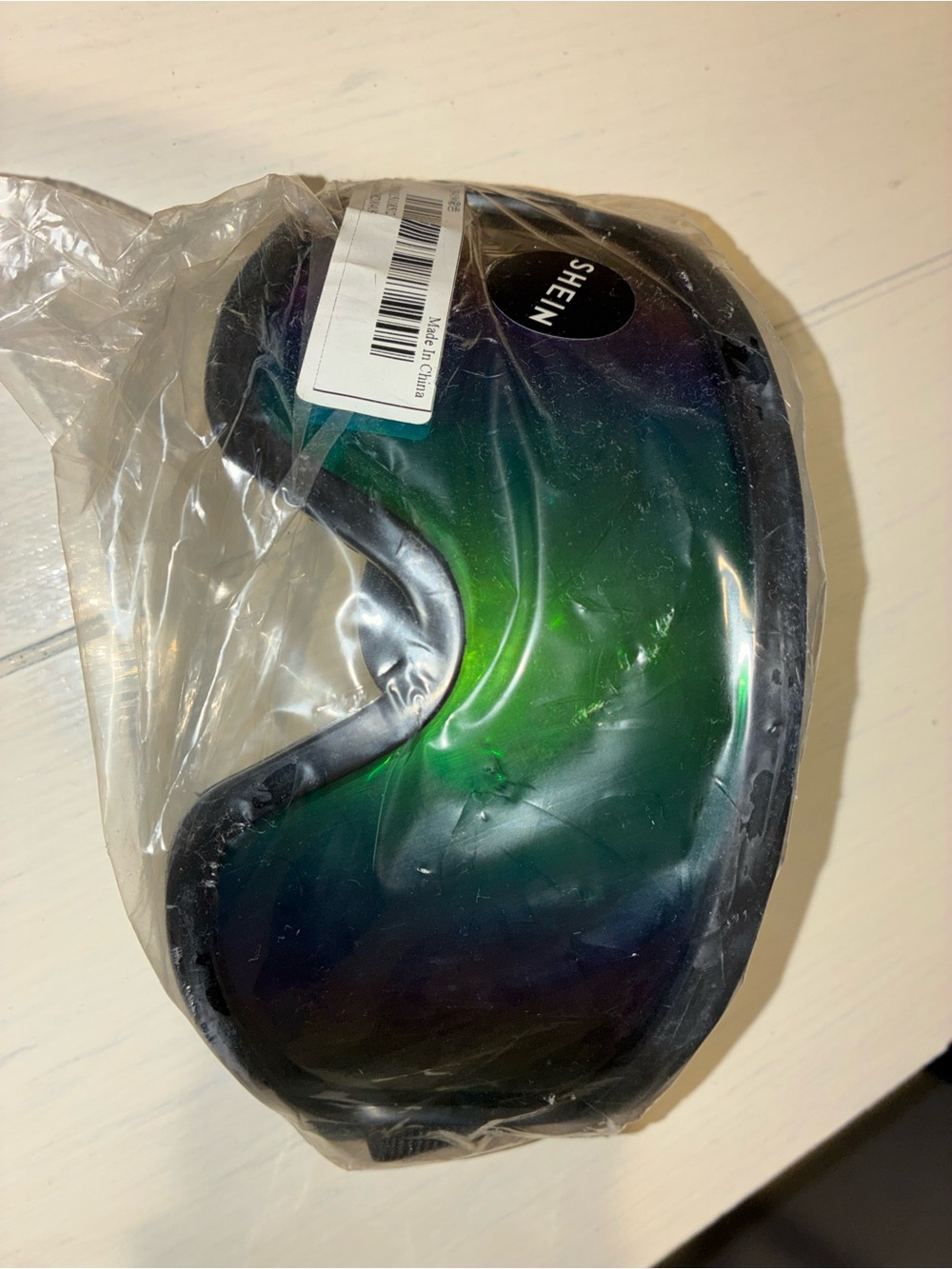SHEIN Green Iridescent ski goggles